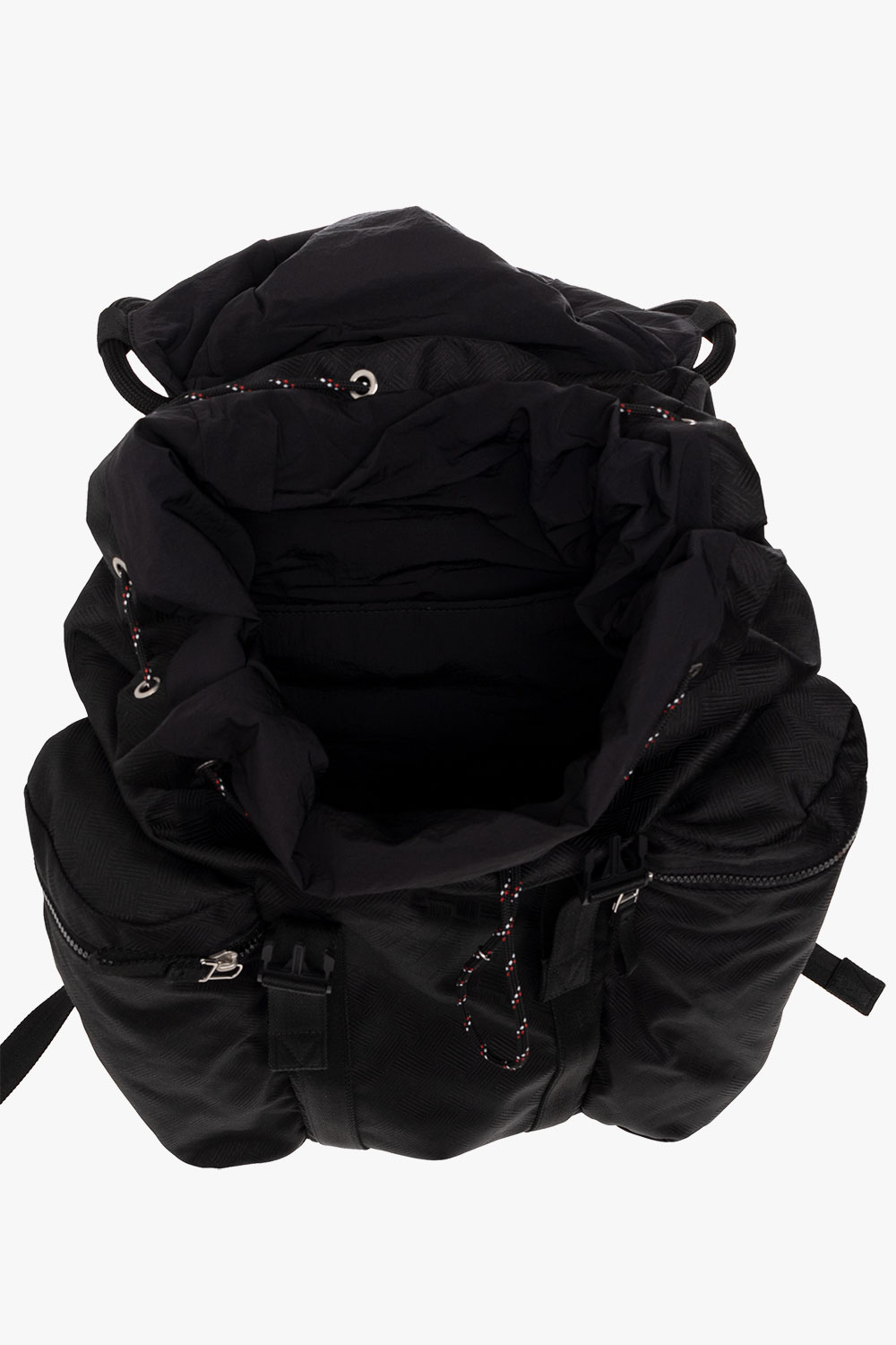 【BOTTEGA VENETA】Woven Jacquard Nylon Rider Backpack BLACK bottega veneta graphic print long sleeve shirt item - Black
